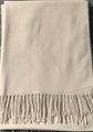 Solid cream beige cashmere-like winter scarf with soft thick fringe tassels for women - Light Khaki