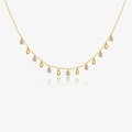 S925 Sterling Silber Halskette in Gold mit birnenförmigen Zirkonia-Anhängern - 925er Silber / 18K Gold