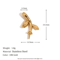 18K gold plated stainless steel plant pendant accessory with technical dimensions - Seedling Pendant - Gold