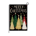 Vertical Christmas garden flag with colorful geometric trees and Merry Christmas text - Black Geometric Bright Tree (HYQ068-9)