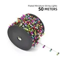 50-meter roll of colorful electroplated Christmas light bulb beads for tree decoration - Metallic Multicolor Beads / 50 Meters/Roll