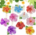 Set of 10 DIY 5D diamond painting flower keychains in various bright floral colors - YS-5 Colorful Flower Series (10Pcs)