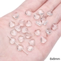 Transparente 8x8mm Herz-Glasperlen für DIY-Schmuckherstellung in der Handfläche - Herz 8x8mm (20 Stück/Packung)
