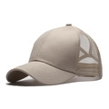 Casquette de camionneur beige avec filet respirant et fente pour queue de cheval - Taille Unique(Réglable) / Blanc Cassé