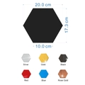 Detailed size guide and 6-color options for hexagonal acrylic mirror wall stickers - Silver-12Pcs-20cm