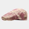 Dettaglio del berretto tie-dye con etichetta in pelle vintage GSIOR sul lato - M(56-58cm) / Rosa