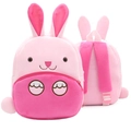 Pink plush cartoon bunny backpack for kids with adjustable dual shoulder straps - Rabbit