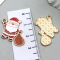 Christmas Santa Claus enamel alloy pendant charm with golden grid back for DIY jewelry - Santa Claus E (23x23mm)