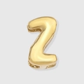 Polished gold metal letter Z bead charm for personalized jewelry and necklaces - Letter Z / 14K Gold