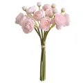 Pink artificial ranunculus flower bouquet tied with twine, height approx 26cm - Height approx 26cm / Pink