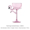Pink flamingo glass goblet 200ml with slender stem for cocktails and white wine - Pink Flamingo