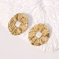 Vintage French style gold stainless steel earrings with square white mother of pearl inlay - Pearl White Square Inlay Style / Pearl White