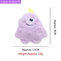 Purple plush cat toy with catnip, 9cm soft embroidery doll for pet dental health - Purple Smiling Elf