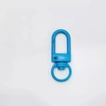 Sky blue painted metal swivel lobster clasp with spring U-hook for DIY keychains - Sky Blue