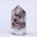 Handmade hexagonal resin crystal column featuring purple amethyst stone fragments - Auralite 23