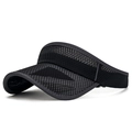 Visiera parasole traspirante in mesh nero con tesa estesa per sport all'aperto e tennis - Regolabile / Nero