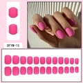 Short square matte rose pink press-on nails set of 24 pieces in various sizes - Matte Rose Pink (DFYM-15)