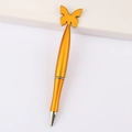 Creative gold butterfly topped metal pen in a sleek design for Valentine gift - Butterfly / Orange
