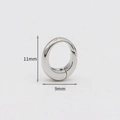 Silver metal round connector ring for DIY jewelry making, size 11mm by 9mm - Mini Smooth Oval (H-9230) / Palladium