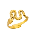 Verstellbarer schlangenförmiger Ring aus 18k vergoldetem Edelstahl mit Wellentextur - Wellenschlange / Gold