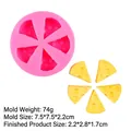 Pink silicone mold for cheese wedge shapes including dimensions and 74g weight data - B416 Sharp Corner Cheese / Pink