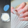 Polarized aurora nail powder with blue shift effect and decorative bow design - Aurora Blue
