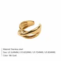 Minimalistische geknoopte open ring van 18K verguld roestvrij staal voor dames - Goud (YG35705)