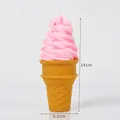 Realistic pink ice cream cone model prop, 14cm artificial dessert display toy - Standard Type / Pink