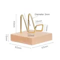 Black walnut wood base with golden brass wire display stand for mineral crystal stones - Beech Flat Stool Large