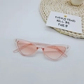 Hip hop style pink cat eye sunglasses with transparent candy colored triangle frames - Transparent Pink