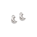 Polished silver CCB plastic crescent moon pendants for DIY jewelry making accessories - Moon / White Gold