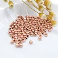 Rose gold polished metal loose beads for DIY jewelry making and handmade crafts - 2mm / Rose Gold
