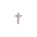 Silver twisted rope cross pendant in minimalist stainless steel for necklaces - Steel-Letter T