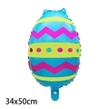 Easter egg foil balloon in blue and yellow with colorful polka dots, size 34x50cm - Easter Ripple Egg