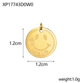 Détail d'un pendentif sourire doré de 1,2 cm avec gravure Love Life et trèfle chic - Sourire Trèfle Love Life (Or)