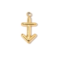Polished 18K gold titanium steel anchor pendant with smooth metallic finish and top loop - Anchor