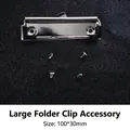 Grote 100x30mm metalen klembordclip met 4 klinknagels voor DIY notitieboekcovers - Klembord Clip Zilver / Zilver