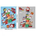 Pegatinas de ventana de Navidad con Papá Noel y renos decorativos DIY para festividades - Amj070