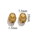 Golden skull-shaped stainless steel bead spacer for DIY jewelry making 10mm height - Skull / Gold