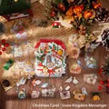 Pack de pegatinas navideñas retro con aves y campanas en empaque festivo - Mensajero de la nieve