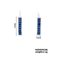 Dettaglio orecchini con zircone blu con misure di 2,9 cm di lunghezza e 0,6 cm - Blu Profondo (KSE00391BL)