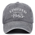 Détail casquette baseball en coton délavé gris avec broderie 1965 Limited Edition - Gris