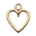 Minimalistischer goldener Herzanhänger mit kleiner Öse für DIY-Schmuck und Halsketten - 1 Stück Hohles Herz 11x14mm