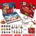 Silber Armband Set (HK881) / Rote Weihnachts 24-Gitter Blind Box / Rot