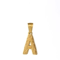 Collar de acero inoxidable dorado con letra A grabada y superficie texturizada - Letra A (Colgante Suelto)