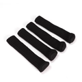Set of 4 black knitted chair leg protectors with anti-slip silicone and thickened felt pads - Fits Perimeter 6-17cm / 15cm Extended Thickened Black