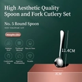 Compact stainless steel 11.4cm round coffee spoon with polished mirror finish - No.5 Round Spoon