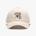 Casquette de baseball en coton beige avec broderie noire et sangle réglable - Réglable / Beige