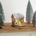 Miniature wooden Christmas cabin with LED warm light and snow-covered roof decoration - Snow-Topped Wooden House - Style A