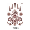 Waterproof reddish brown henna temporary tattoo stickers with intricate mehndi patterns - Henna Mehndi Style Design (W331-S)